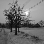 Západ slunce v zimní krajině | fotografie